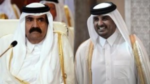 أمير قطر ونجله الشيخ تميم