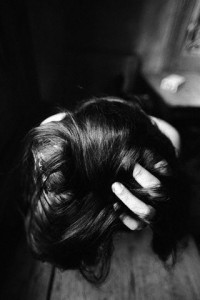 Woman Pulling back Hair